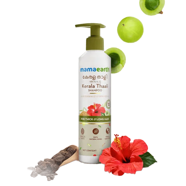 Mamaearth Kerala Thaali Shampoo with the Power of 12 Herbs for Thick & Long Hair