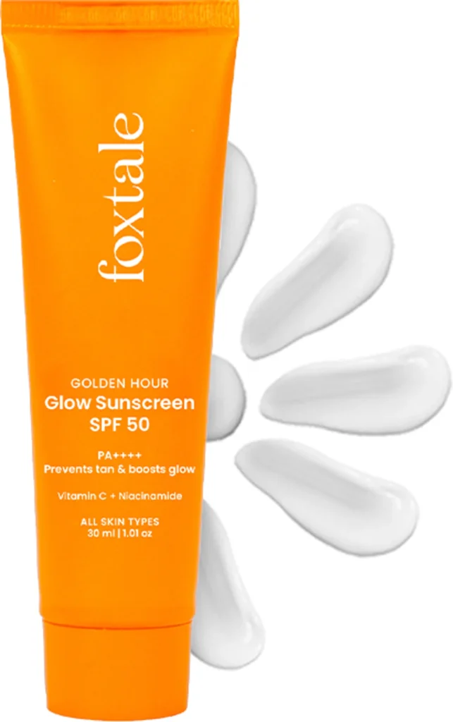 Foxtale Glow Sunscreen SPF 50 PA+++ (30ml) | Vitamin C & Niacinamide | Brightening Sunscreen Cream