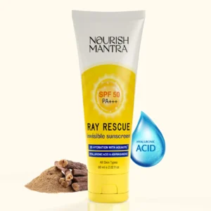 Nourish Mantra Ray Rescue Invisible Sunscreen Lotion SPF 50 – Hydrating, Non-Greasy Sun Protection