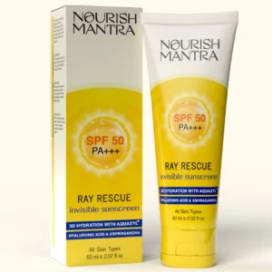 Nourish Mantra Ray Rescue Invisible Sunscreen Lotion SPF 50 – Hydrating, Non-Greasy Sun Protection